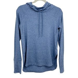 Athleta XS Uptempo Hoodie Sweatshirt Style 382882 Blue Thumbholes
